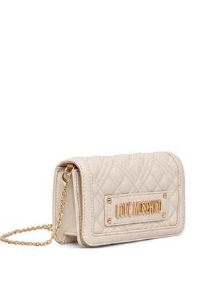 Love Moschino logo-appliqué crossbody bag - Neutrals