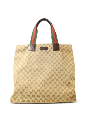 Gucci Pre-Owned GG Canvas Web-stripe tote bag - Neutrals