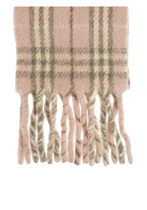 Burberry check-pattern fringed scarf - Pink