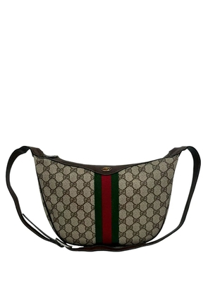 Gucci Pre-Owned 2016-2026 Small GG Supreme Web Ophidia Half Moon crossbody bag - Neutrals