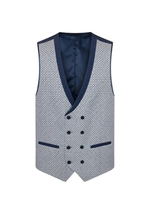 ROBERTO VINCENTI geometric-pattern double-breasted waistcoat - Blue
