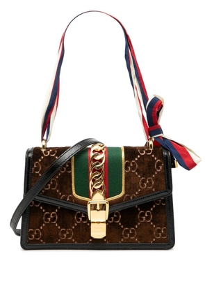 Gucci Pre-Owned 2016-2026 Small GG Velvet Sylvie crossbody bag - Brown