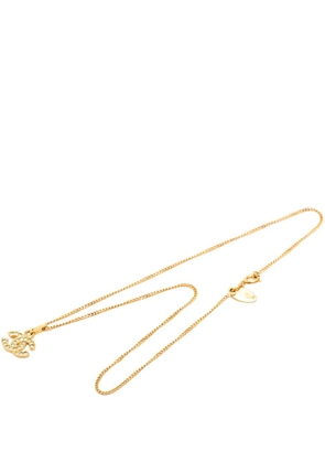 CHANEL Pre-Owned 1970-1980 CC Gold Plated Strass Pendant Necklace costume necklace