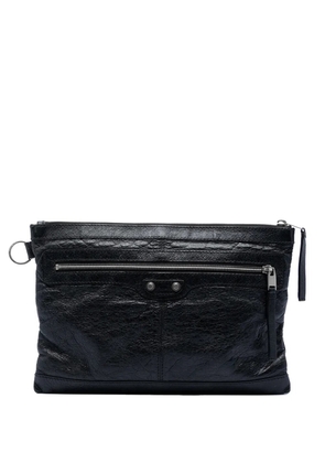 Balenciaga Pre-Owned 2017 Lambskin Motocross Classic Clip M clutch bag - Black