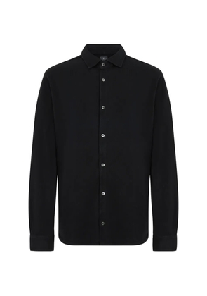 Fedeli long-sleeve button-down shirt - Black