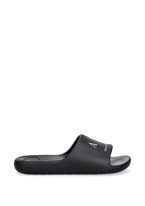 Armani Exchange logo-print slides - Black