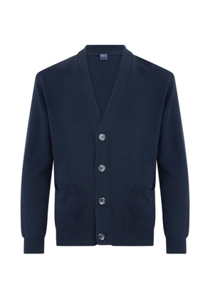 Fedeli V-neck button-up cardigan - Blue