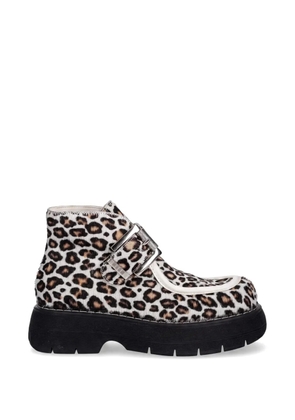 MSGM buckle leopard-print ankle boots - Neutrals