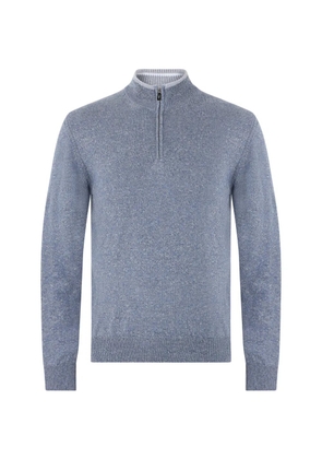 Fedeli quarter-zip knit sweater - Blue