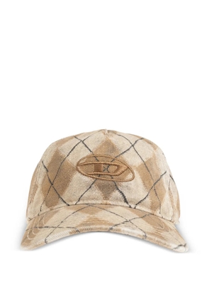 Diesel C-Roumb argyle-check baseball cap - Neutrals