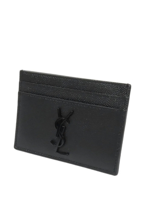Saint Laurent Pre-Owned logo-plaque card case - Black