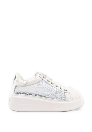 Karl Lagerfeld logo-embroidered mesh sneakers - White