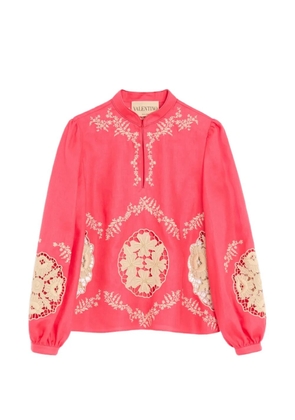 Valentino Garavani embroidered Couture linen top - Pink