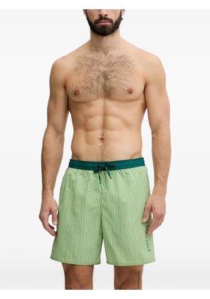 Armani Exchange stripe-print drawstring-waist swim shorts - Green