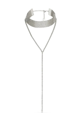 Jimmy Choo Saeda crystal-embellished chain necklace - Silver
