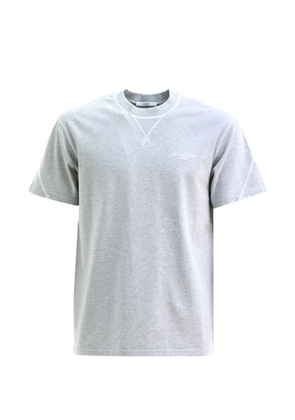Givenchy logo-print topstitched T-shirt - Grey