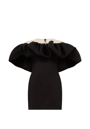 David Koma ruffled panelled mini dress - Black