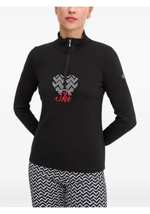 NEWLAND logo-embroidered zip-up sweater - Black
