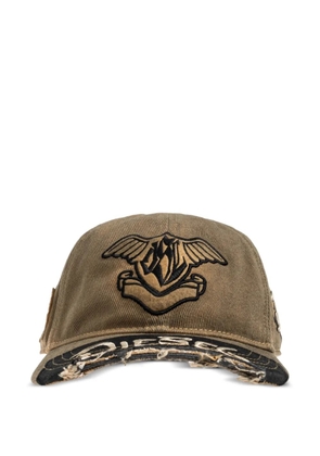 Diesel logo-patch distressed baseball cap - Brown