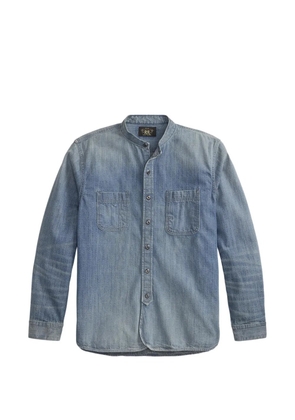 Ralph Lauren RRL band-collar patch-pocket shirt - Blue