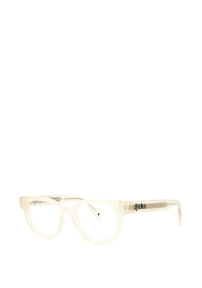 Palm Angels Eyewear round-frame logo-plaque glasses - Neutrals