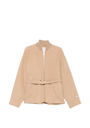 Sportmax Agora belted zip-up jacket - Brown
