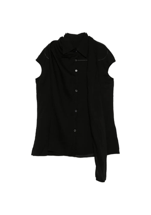 Yohji Yamamoto draped button-up shirt - Black