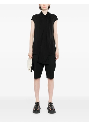 Yohji Yamamoto draped button-up shirt - Black