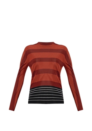 Ferragamo striped long-sleeve sweater - Orange