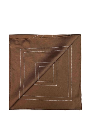 TOTEME monogram-embroidered silk scarf - Brown
