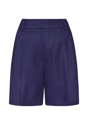 Another Tomorrow pleated linen shorts - Blue