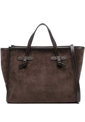 GIANNI CHIARINI Miss Marcella knotted-detail suede tote bag - Brown