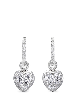 Anabela Chan petite Heart Pendant hoop earrings - Silver