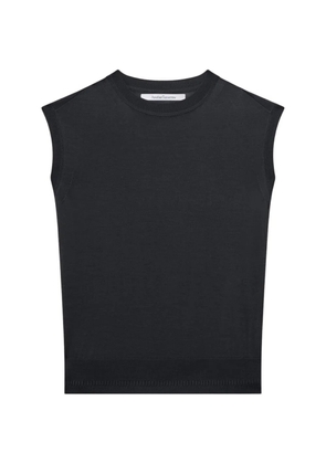 Another Tomorrow wool sleeveless top - Black