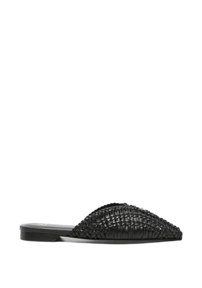 Patrizia Pepe woven pointed-toe leather mules - Black