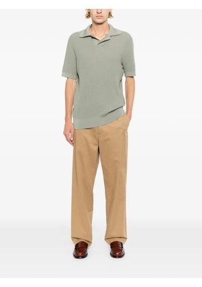 Brioni ribbed-knit polo shirt - Green