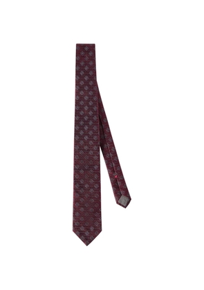 Brunello Cucinelli silk tie with geometric pattern - Red
