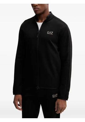 Ea7 Emporio Armani logo-print zip-up sweatshirt - Black