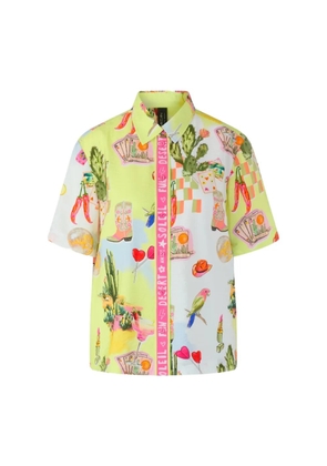 MARCCAIN graphic-print short-sleeve blouse - Yellow