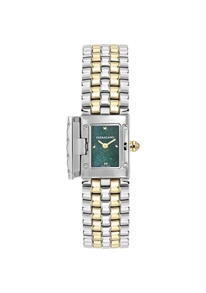 Ferragamo Secret hinged-cover 30mm watch - Green