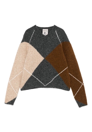 Semicouture argyle-pattern wool sweater - Grey