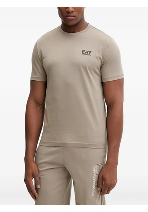 Ea7 Emporio Armani logo-print short-sleeve T-shirt - Neutrals