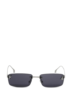 FENDI Fendi First crystal-embellished rectangle-frame sunglasses - Silver