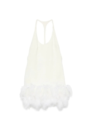 Vestiaire d'un Oiseau Libre feather-trim backless dress - Neutrals
