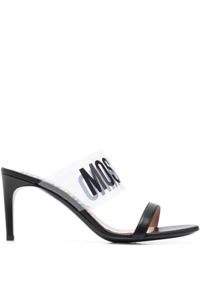 Moschino logo-strap heeled sandals - Black
