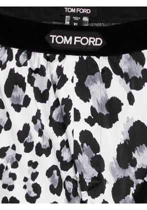 TOM FORD leopard-print silk-blend boxers - Black