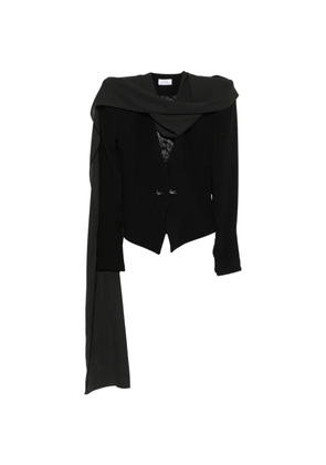 Vestiaire d'un Oiseau Libre draped collar bird-pin jacket - Black