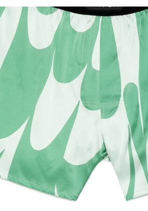 TOM FORD abstract-print logo-patch boxer shorts - Green