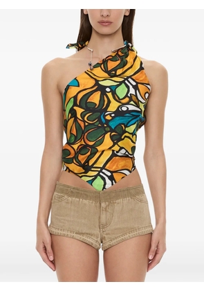 Christopher Esber Tropic Nouveau scarf-tie top - Yellow