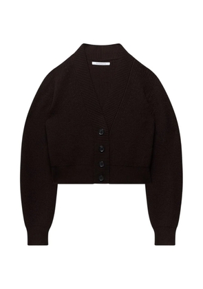 Another Tomorrow ribbed cropped cardigan - Brown
